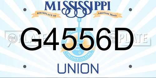 G4556D Mississippi License Plate