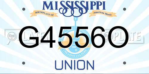 G4556O Mississippi License Plate