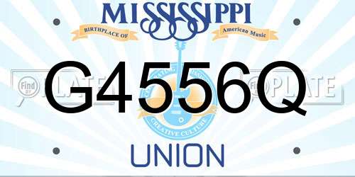G4556Q Mississippi License Plate