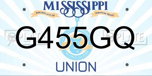G455GQ Mississippi License Plate