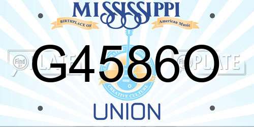 G4586O Mississippi License Plate