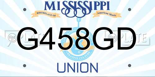 G458GD Mississippi License Plate