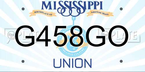 G458GO Mississippi License Plate