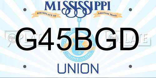 G45BGD Mississippi License Plate