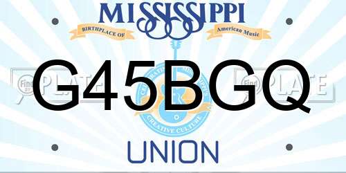 G45BGQ Mississippi License Plate