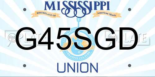 G45SGD Mississippi License Plate