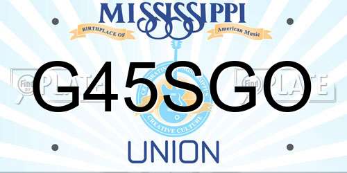 G45SGO Mississippi License Plate
