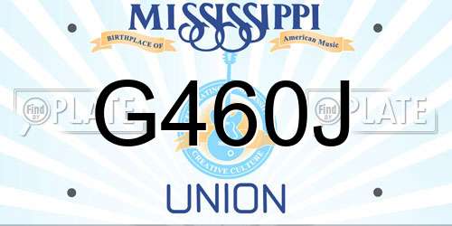 G460J Mississippi License Plate