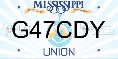 G47CDY Mississippi License Plate