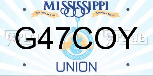G47COY Mississippi License Plate