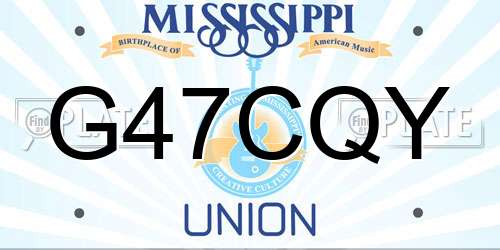 G47CQY Mississippi License Plate