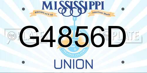 G4856D Mississippi License Plate