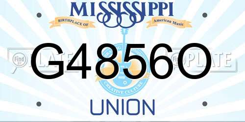 G4856O Mississippi License Plate