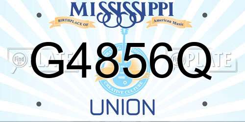 G4856Q Mississippi License Plate
