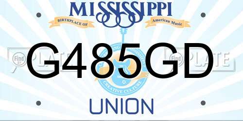 G485GD Mississippi License Plate