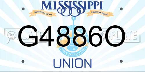 G4886O Mississippi License Plate