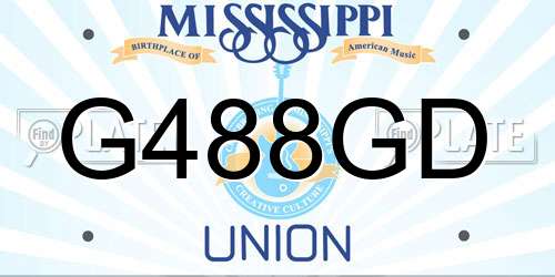 G488GD Mississippi License Plate