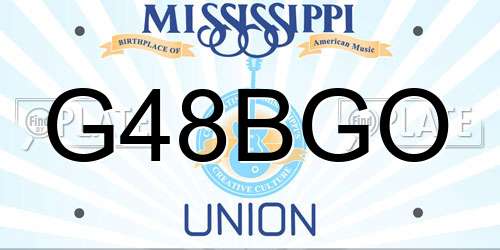 G48BGO Mississippi License Plate