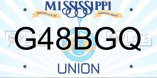 G48BGQ Mississippi License Plate