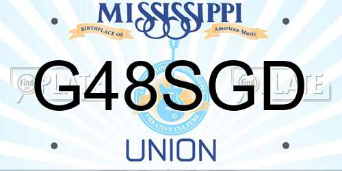 G48SGD Mississippi License Plate