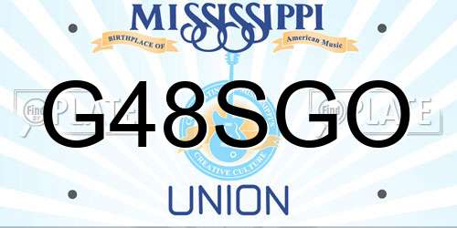 G48SGO Mississippi License Plate