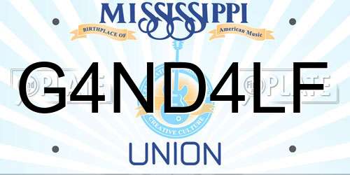 G4ND4LF Mississippi License Plate