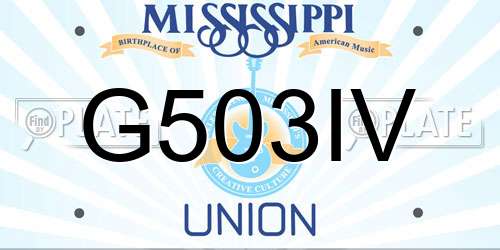 G503IV Mississippi License Plate