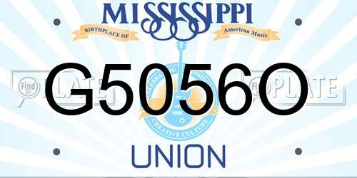 G5056O Mississippi License Plate
