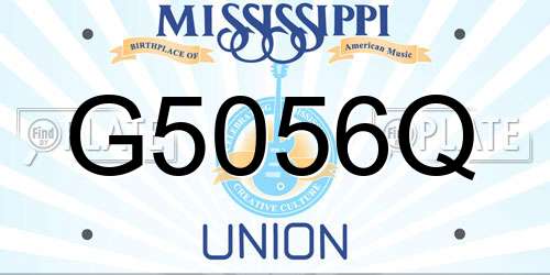G5056Q Mississippi License Plate