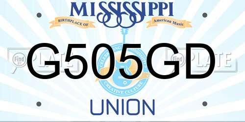 G505GD Mississippi License Plate