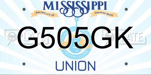 G505GK Mississippi License Plate