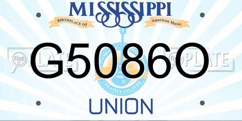 G5086O Mississippi License Plate