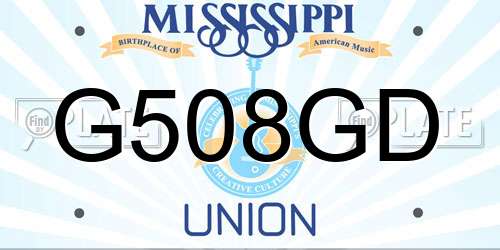 G508GD Mississippi License Plate