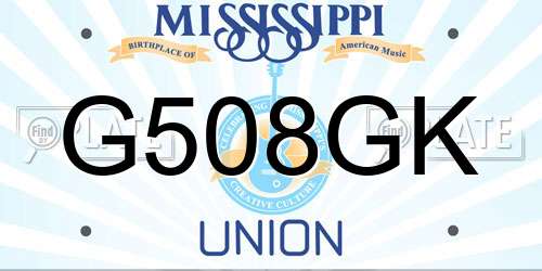 G508GK Mississippi License Plate