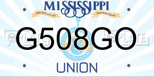 G508GO Mississippi License Plate