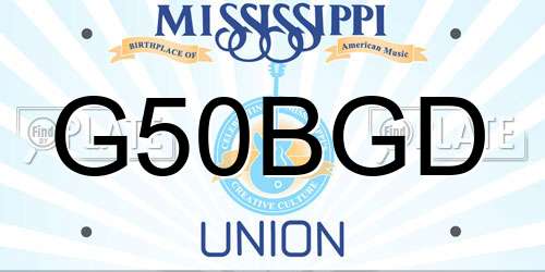G50BGD Mississippi License Plate