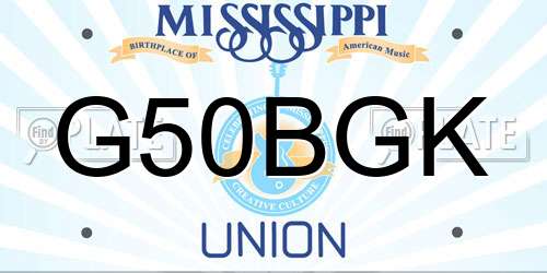 G50BGK Mississippi License Plate