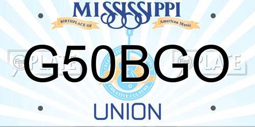 G50BGO Mississippi License Plate