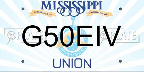 G50EIV Mississippi License Plate