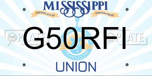 G50RFI Mississippi License Plate