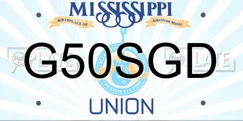 G50SGD Mississippi License Plate