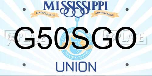 G50SGO Mississippi License Plate
