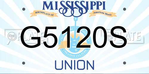 G5120S Mississippi License Plate