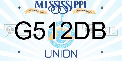 G512DB Mississippi License Plate
