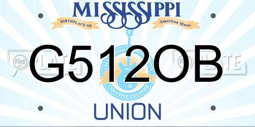 G512OB Mississippi License Plate