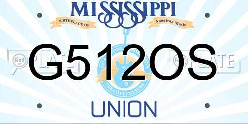 G512OS Mississippi License Plate