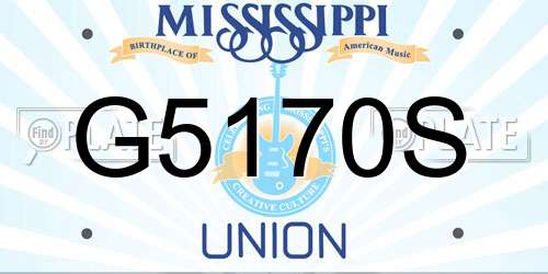 G5170S Mississippi License Plate
