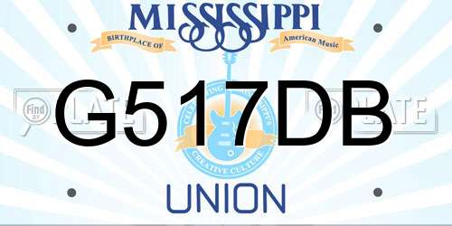 G517DB Mississippi License Plate