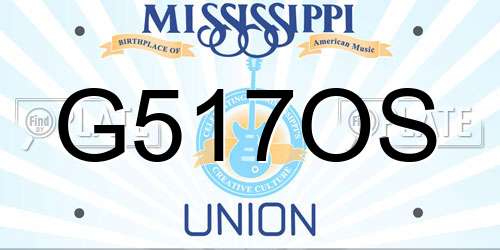 G517OS Mississippi License Plate