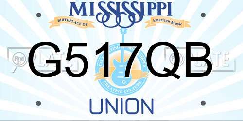 G517QB Mississippi License Plate